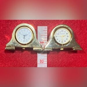 Miniature Mantel Clocks Quartz Circa And Milan Vintage Gold Tone